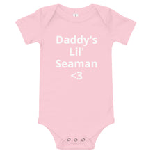 Load image into Gallery viewer, Daddy&#39;s Lil&#39; Seaman Baby Clothes Sea Shanty, Premium Product, Limited Edition, Limited Time Only, Unisex, One Size Fits Most Normal Sized Babies
